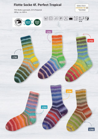 Flotte Socke Perfect Tropical von Rellana 100 g = 420 m