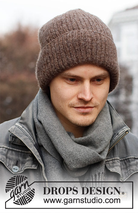 Winter Smiles Hat - hat for men hand-knitted with Drops Air