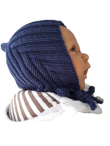 Baby hat, Pixie hat, 100% wool (Merino), hand-knitted, size 0-6 / 6-12 months