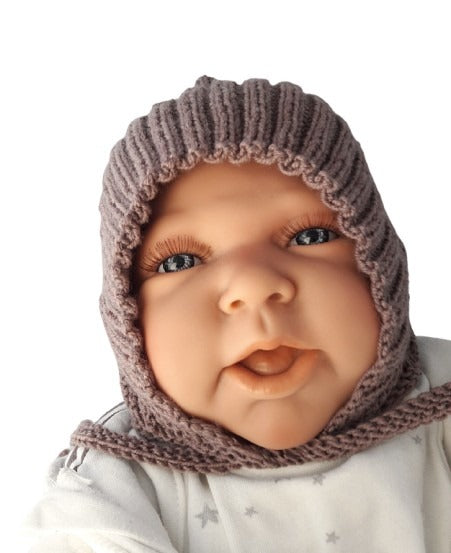 Baby hat, Pixie hat, 100% wool (Merino), hand-knitted, size 0-6 / 6-12 months