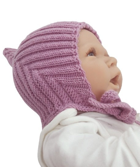 Baby hat, Pixie hat, 100% wool (Merino), hand-knitted, size 0-6 / 6-12 months