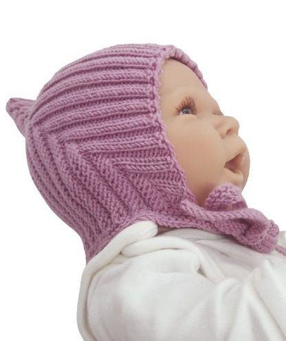 Baby hat, Pixie hat, 100% wool (Merino), hand-knitted, size 0-6 / 6-12 months