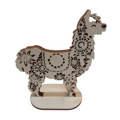 Cute wooden alpacas for painting yourself 