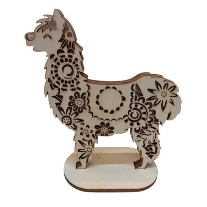 Cute wooden alpacas for painting yourself 