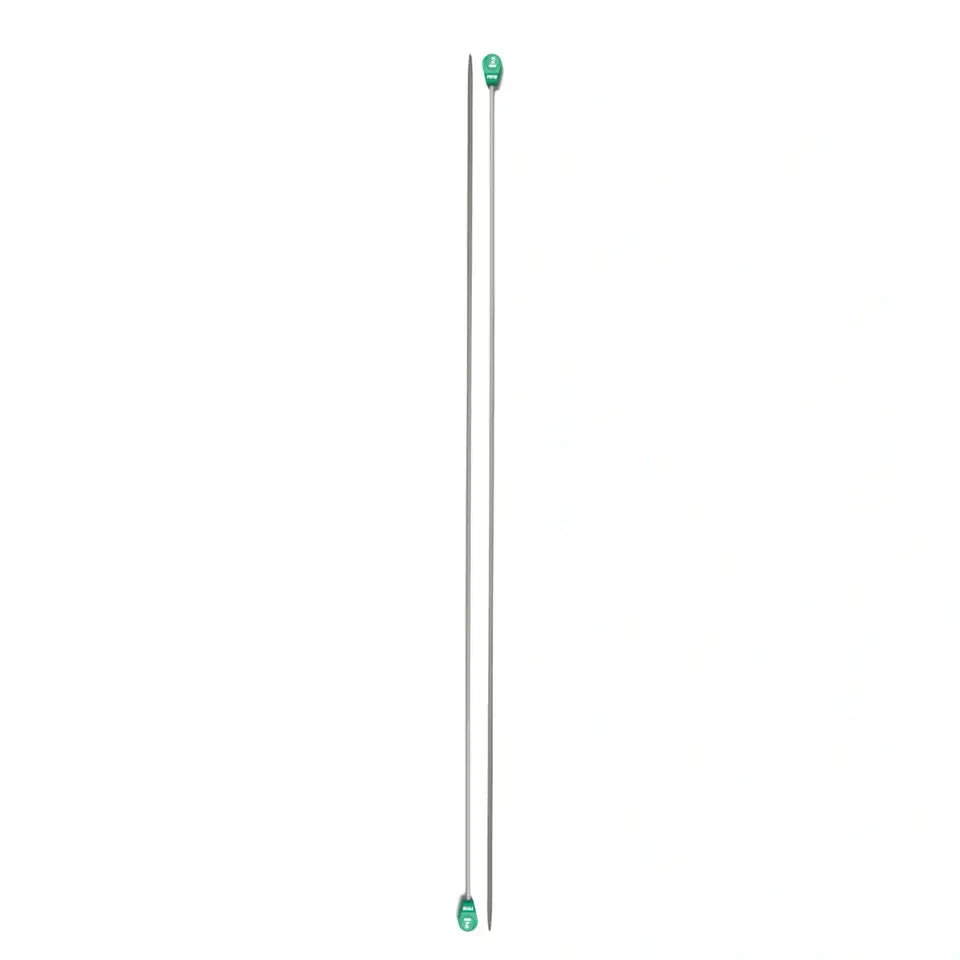 Single pointed knitting needles made of aluminum in various thicknesses and lengths from Prym