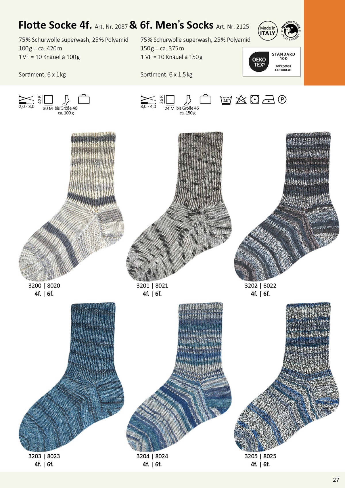 Flotte Socke 6f. Ανδρικές κάλτσες 150 g = 375 m