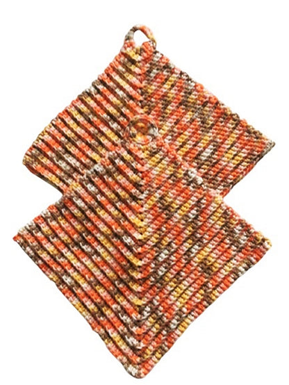 Πολύχρωμες πιάστρες χοντρά κροσέ σε κλασικό στιλ περίπου 19 x 19 cm - 100% βαμβάκι