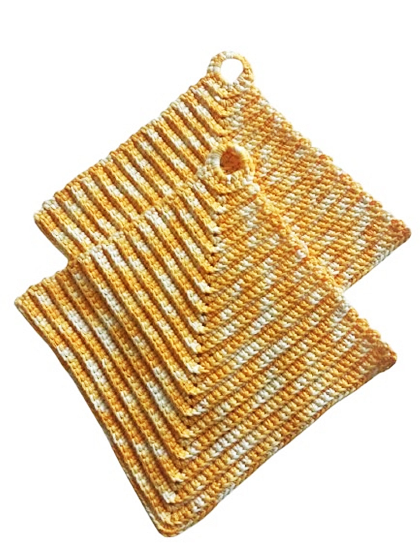 Πολύχρωμες πιάστρες χοντρά κροσέ σε κλασικό στιλ περίπου 19 x 19 cm - 100% βαμβάκι