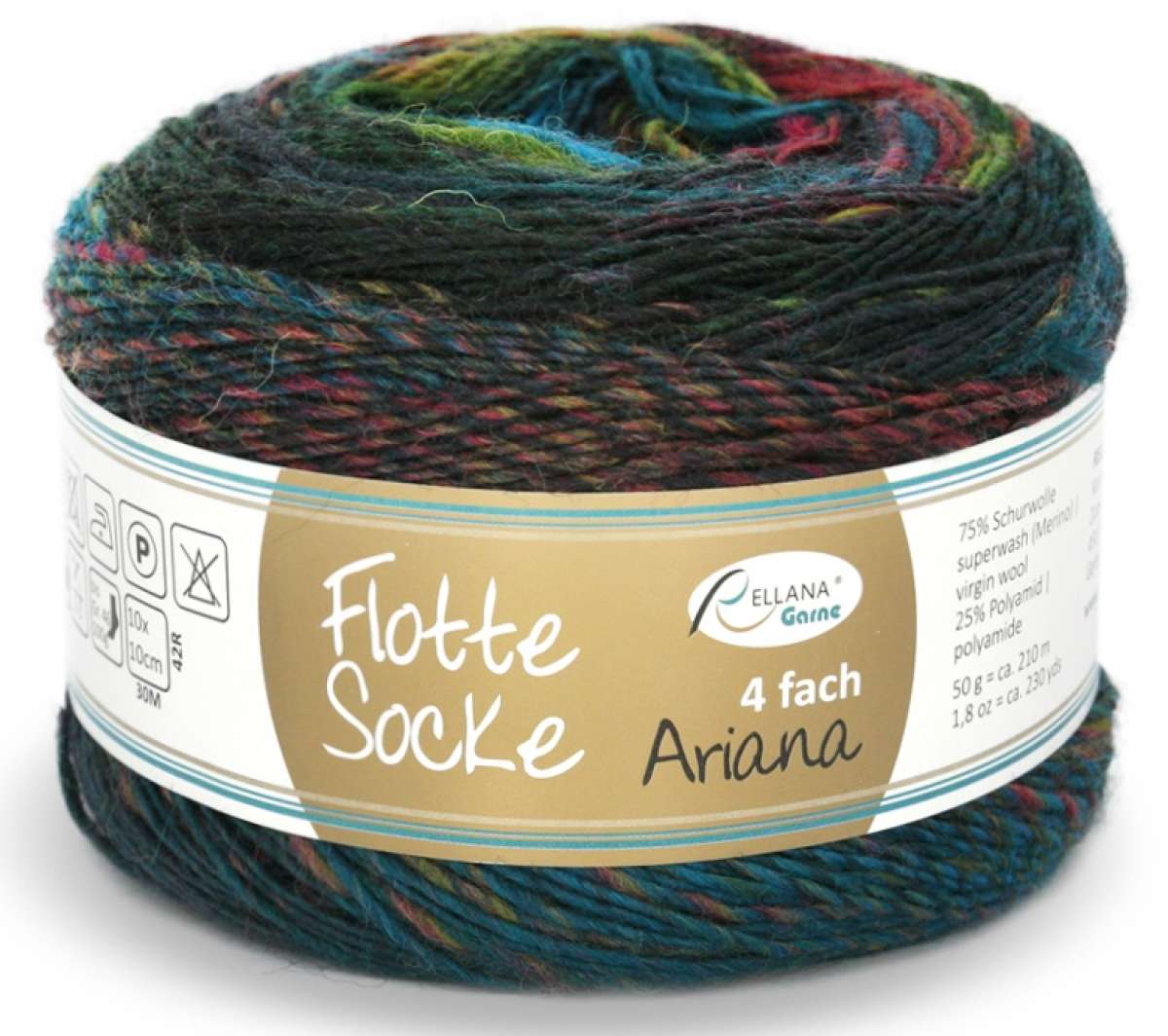 Flotte  Socke Ariana by Rellana, sock yarn with merino wool 50 g = 210 m