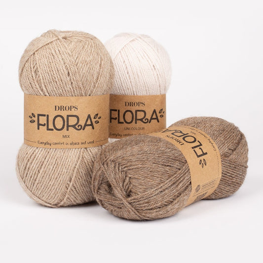 Drops Flora Mix, weiches Garn aus Wolle und Alpaca in verschiedenen Farben