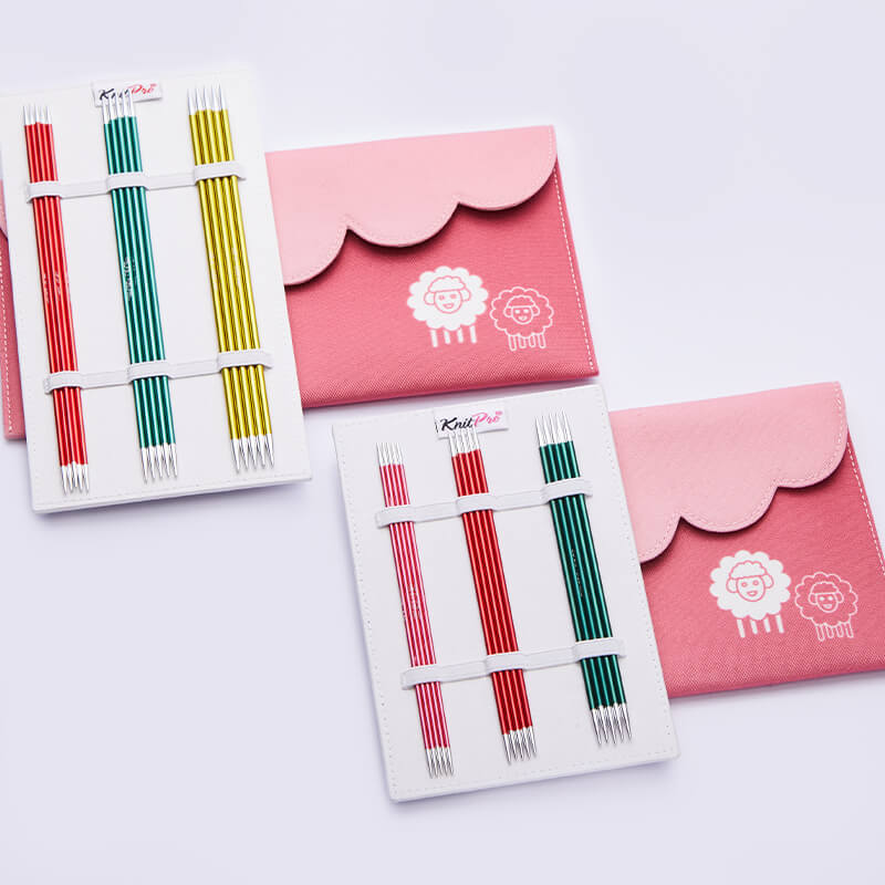 Knit Pro ZING σετ βελόνων 15 cm σε 5 μεγέθη βελόνων και ωραία τσάντα