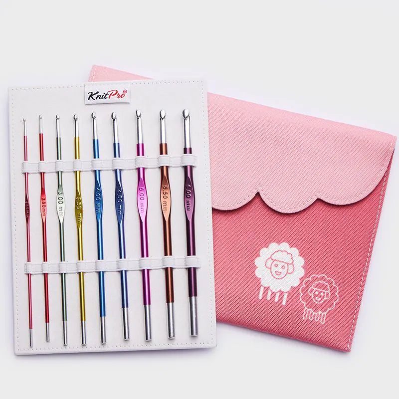 Knit Pro ZING Σετ βελόνων κροσέ που περιλαμβάνει 9 βελονάκια και θήκη