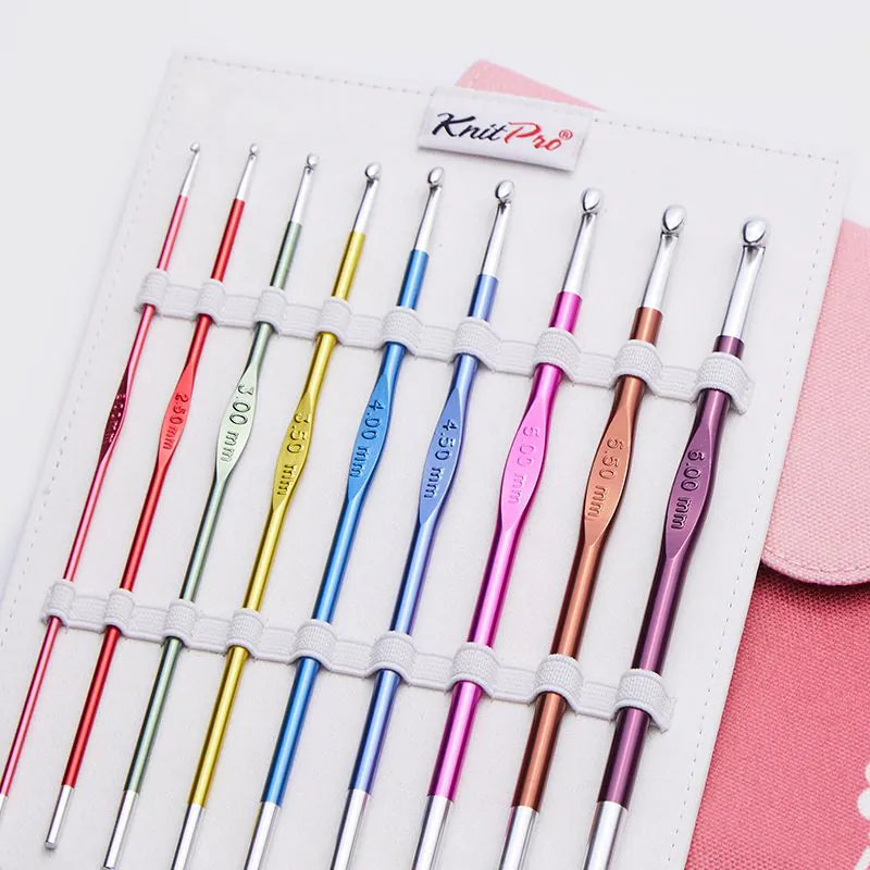 Knit Pro ZING Σετ βελόνων κροσέ που περιλαμβάνει 9 βελονάκια και θήκη